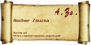 Ascher Zsuzsa névjegykártya