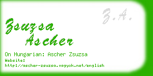 zsuzsa ascher business card